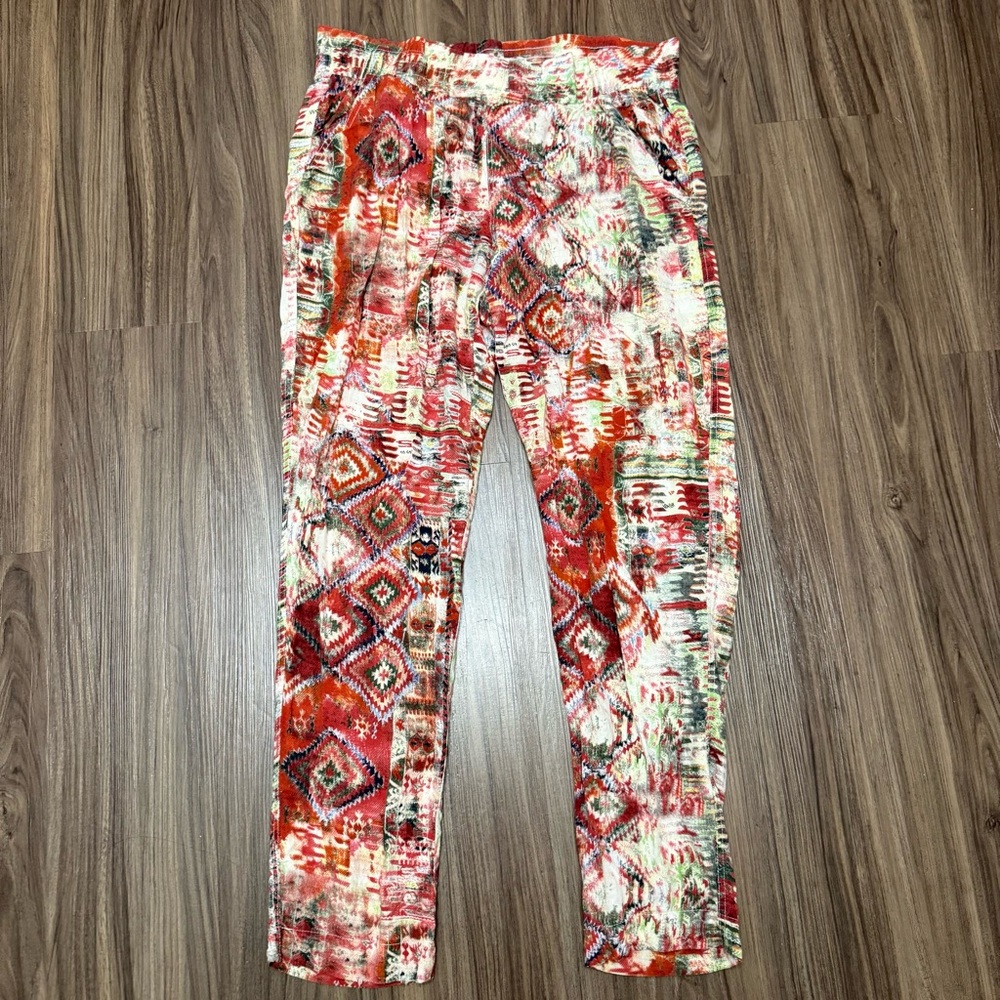 Mika & Gala Printed Pants pockets women sz 10 pants